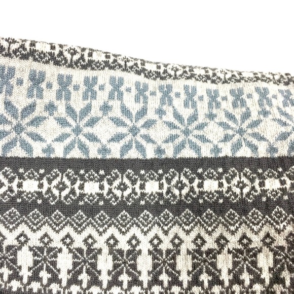 ANTHRO Saturday Sunday Fair Isle Studio Fleece Wool Pullover Lounge Sweater Gray - Picture 7 of 9